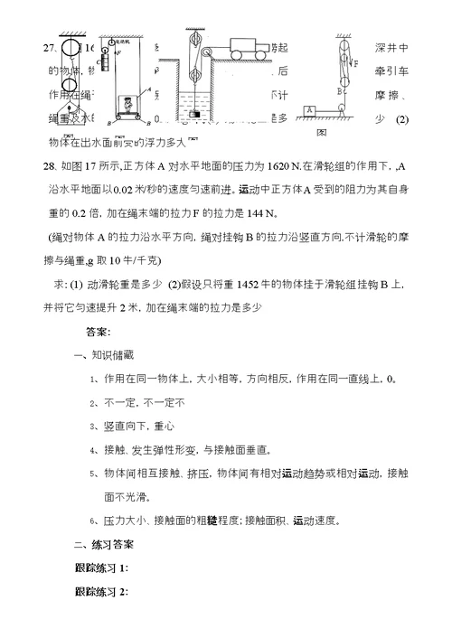 初中物理受力分析专题