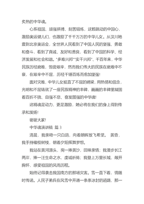 关于中华魂演讲稿范文汇总5篇