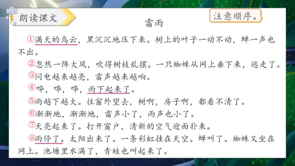 【核心素养】部编版语文二年级下册-16. 雷雨 第1课时（课件）