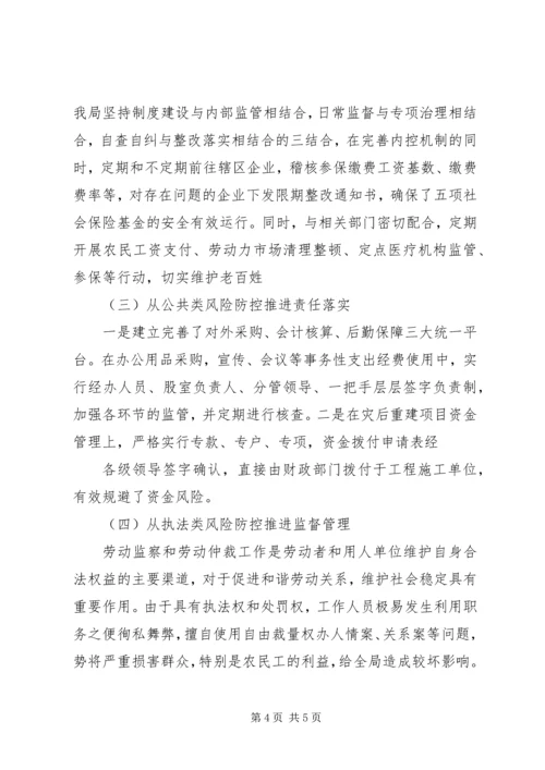 人社局廉政风险防控工作总结.docx