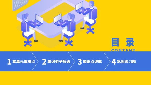蓝色卡通英语教学教育通用PPT模板