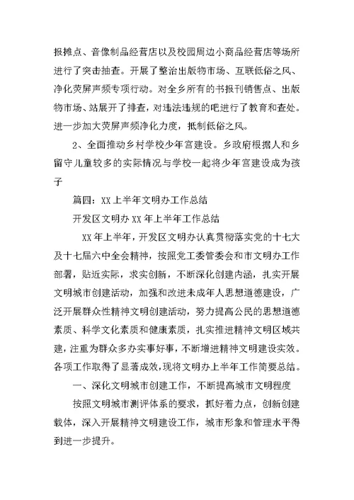 文明办个人工作总结