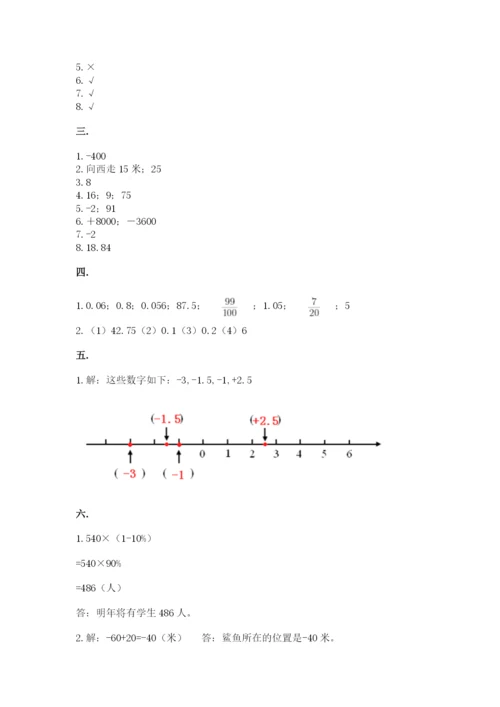 苏教版数学小升初模拟试卷及完整答案（考点梳理）.docx