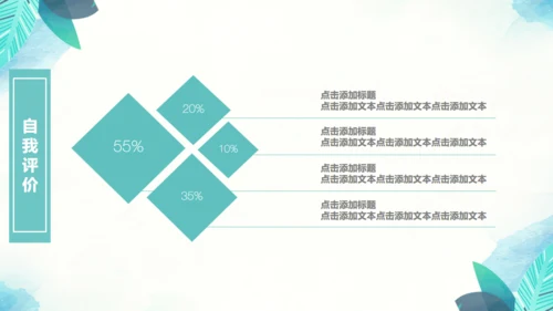 绿色叶子工作汇报通用PPT模版