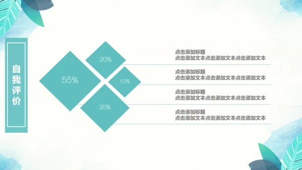 绿色叶子工作汇报通用PPT模版