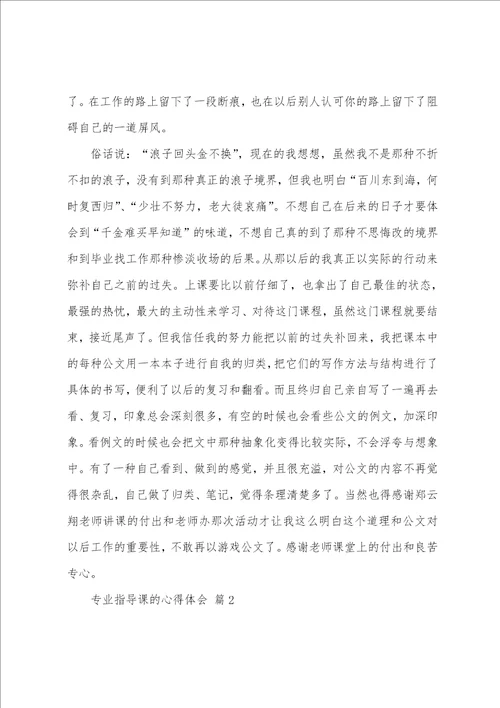 专业指导课的心得体会