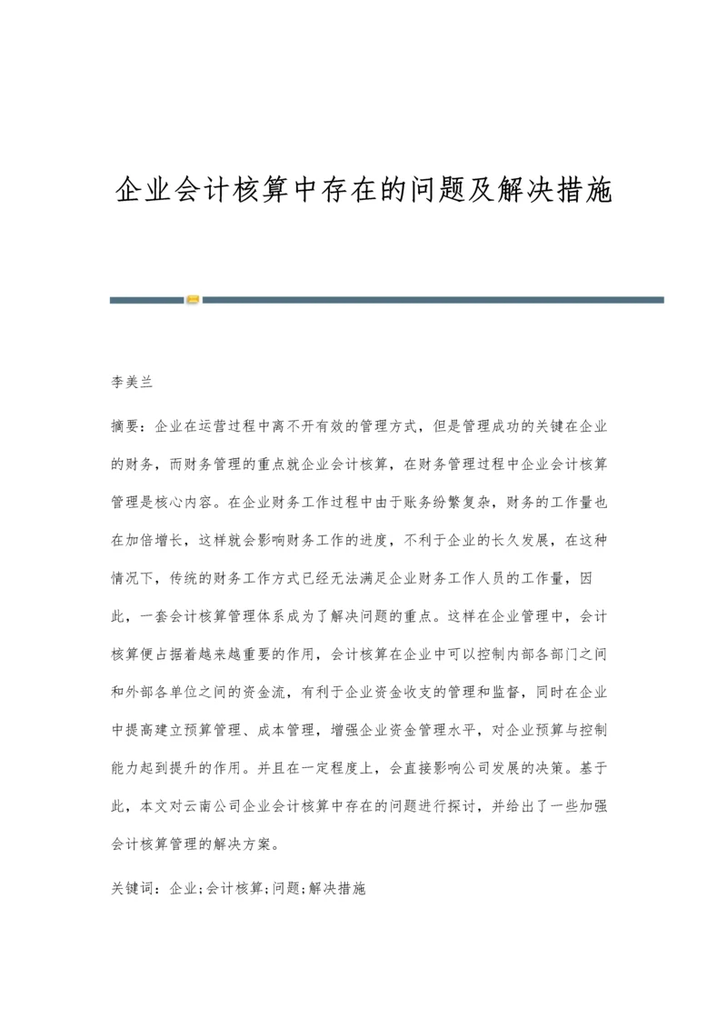 企业会计核算中存在的问题及解决措施.docx