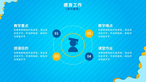 简约蓝色渐变教师期中教学工作总结PPT模板