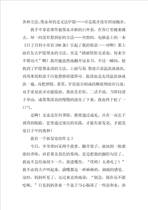 我有一个新发现的作文通用3篇
