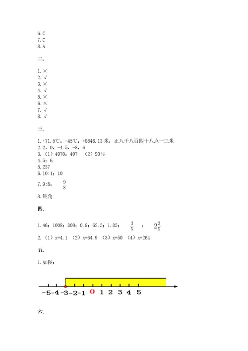 苏教版六年级数学下学期期末测试题及答案（历年真题）