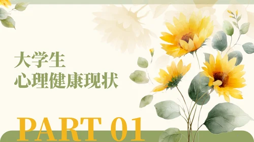 绿色小清新大学生心理健康问题及预防PPT模