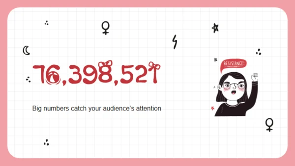 女孩力量卡通人物通用PPT模板