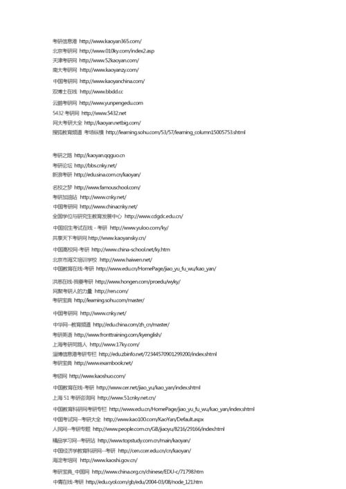 考研网址大全.docx