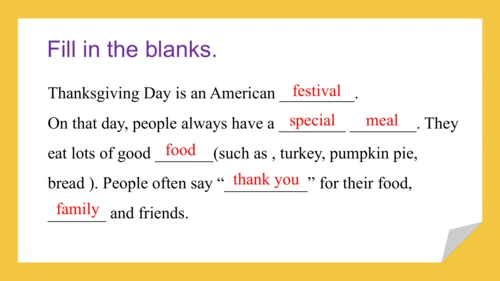 Module 4 Unit 1 Thanksgiving is my  favourite fest