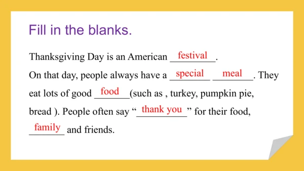 Module 4 Unit 1 Thanksgiving is my  favourite fest
