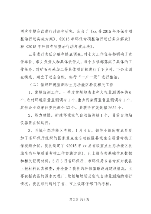 县环保局季度工作情况汇报.docx