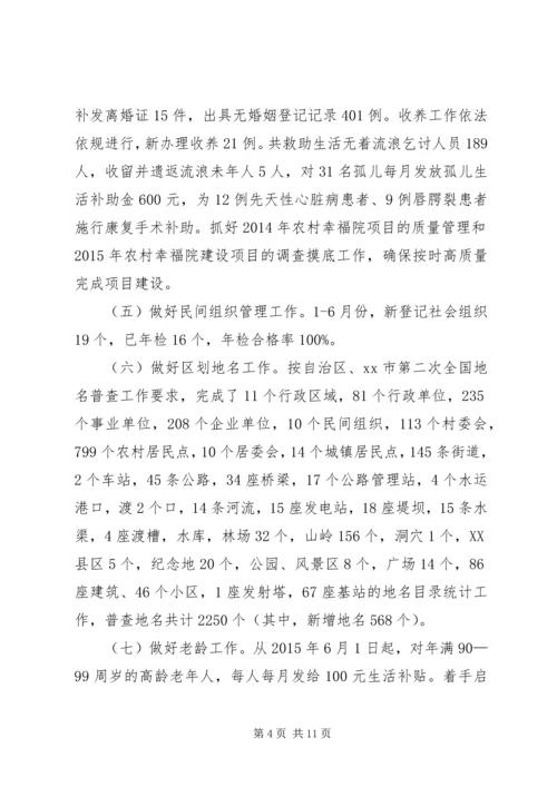 乡镇民政局上半年总结和下半年计划.docx