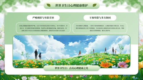 绿色清新全国爱卫生日健康教育宣传PPT模板