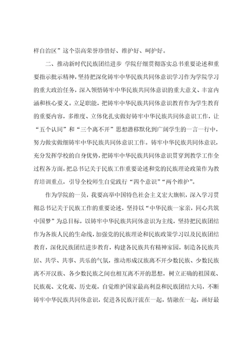 学习筑牢中华民族共同体意识研讨材料