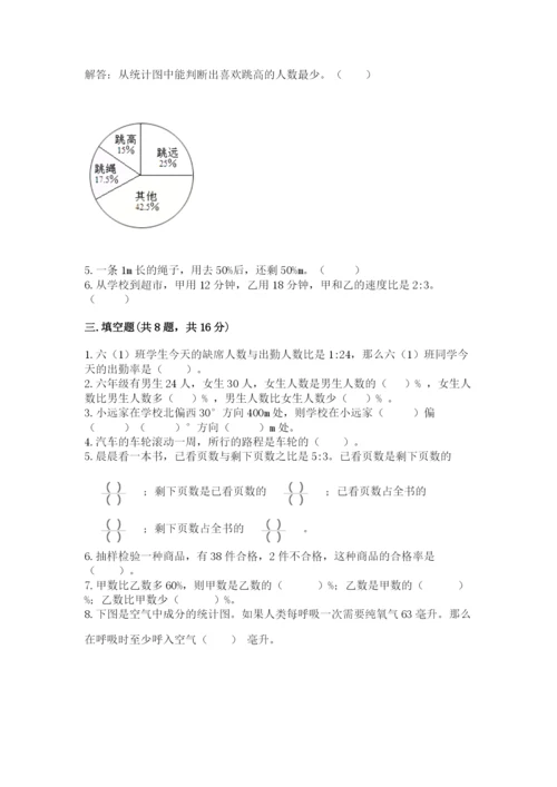 六年级数学上册期末考试卷附答案【研优卷】.docx