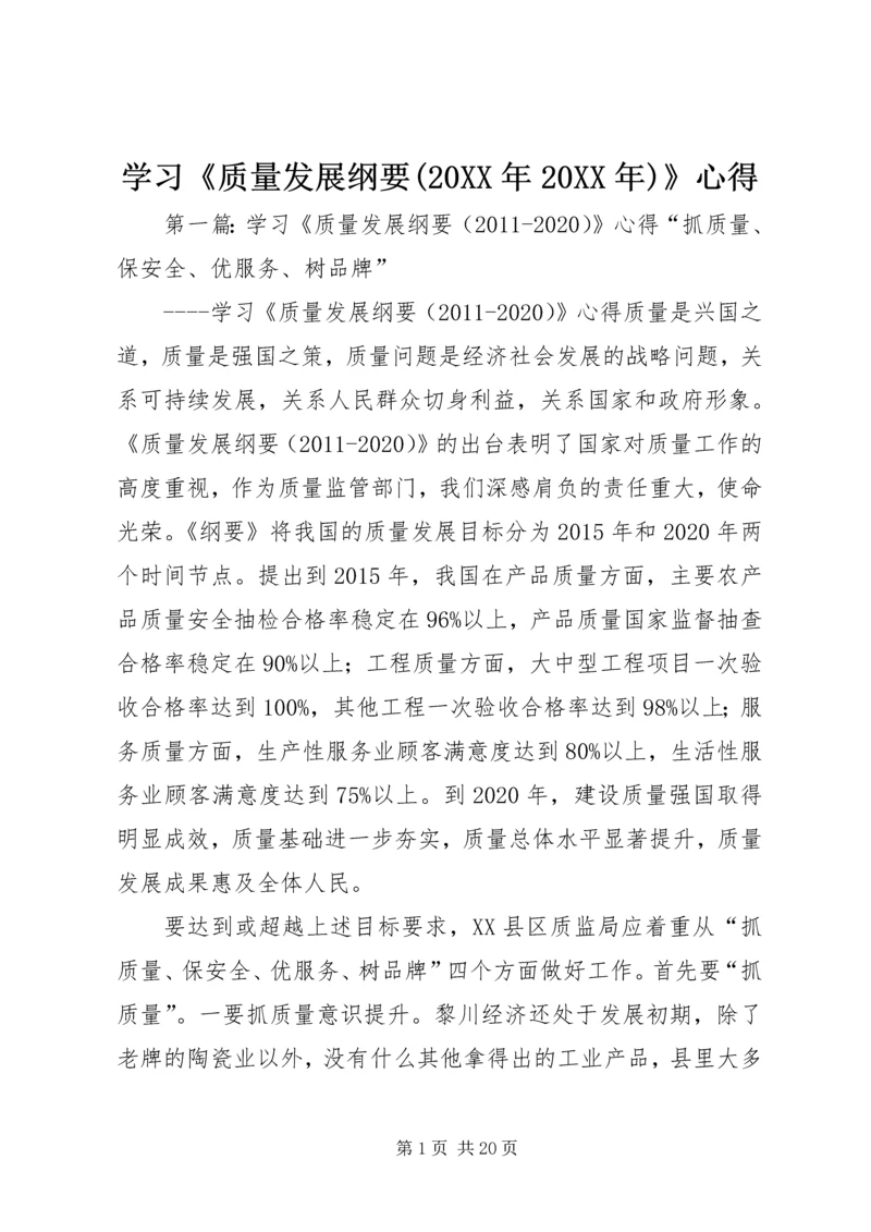 学习《质量发展纲要(20XX年20XX年)》心得.docx