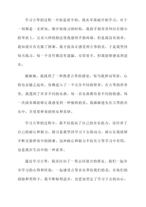 学习古筝的过程的感想