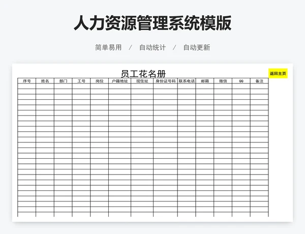 人力资源管理系统模版