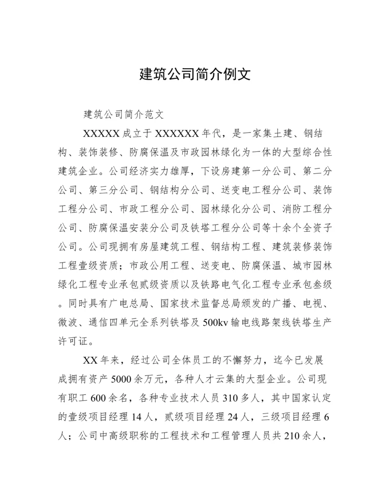 建筑公司简介例文.docx