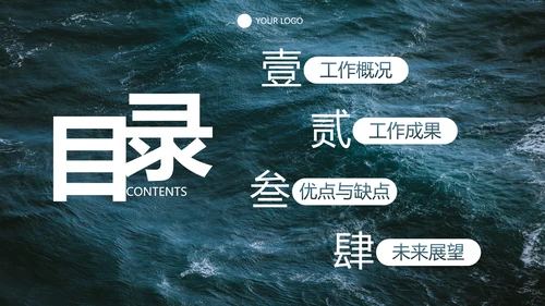 实景高级现代海浪工作汇报PPT模板