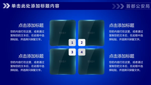蓝色公安警察工作汇报通用PPT模板