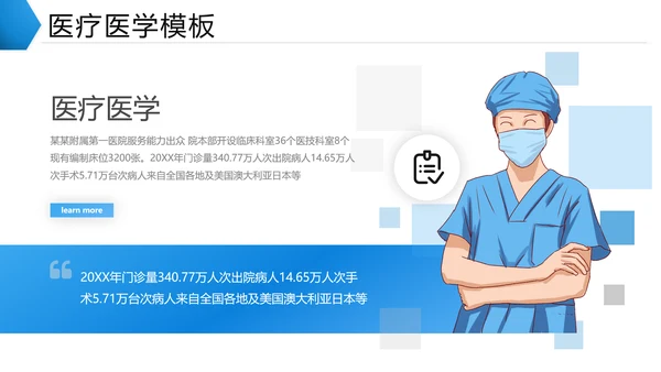 创意医学医疗类报告医院宣传通用PPT模板