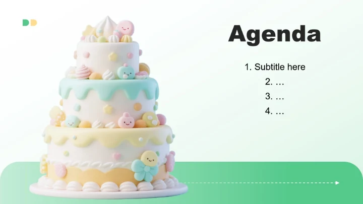 绿色小清新风生日会活动策划方案PPT主题模板