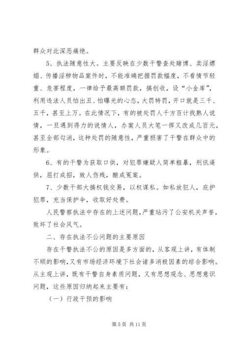 人民警察执法工作自查报告.docx