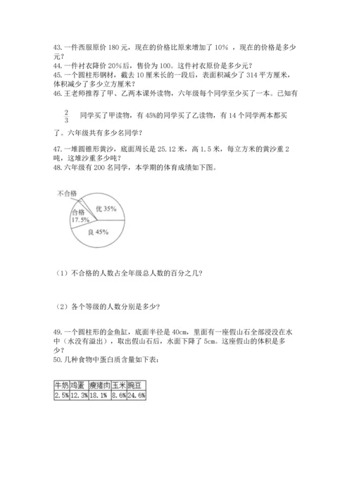 小升初数学应用题50道附答案【考试直接用】.docx
