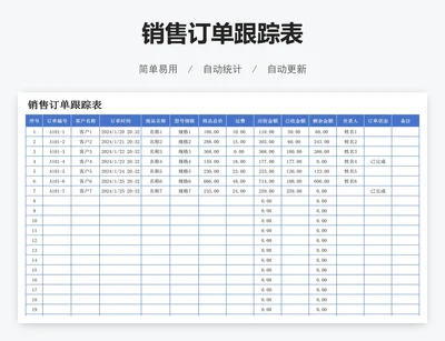 销售订单跟踪表