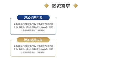 商务风商业计划书蓝金色通用PPT模板