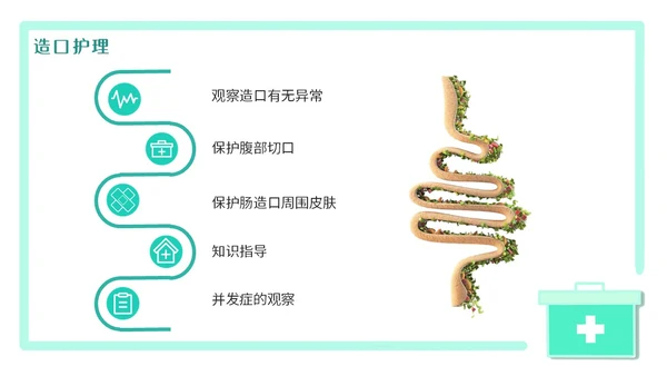 绿色简约医疗肠梗阻疑难病例讨论清新插画风内容型PPT