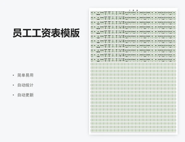 员工工资表模版