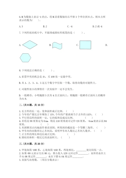 小学毕业班数学检测卷（考点梳理）.docx