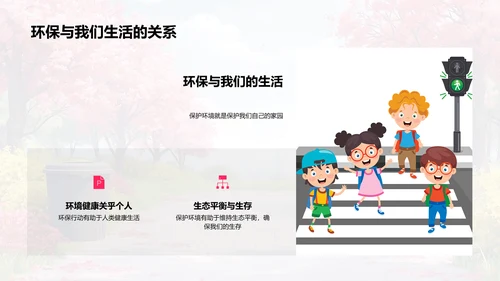 环保生活实践教育PPT模板