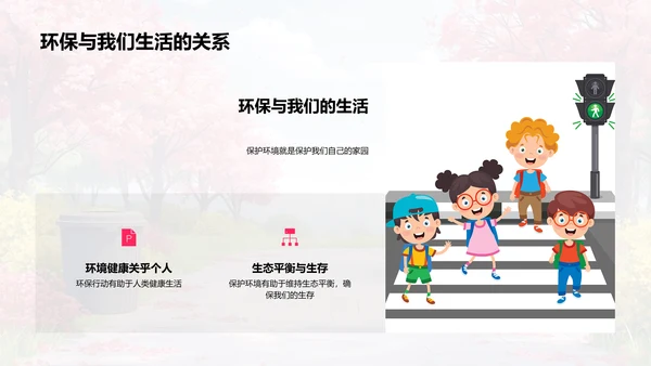 环保生活实践教育PPT模板