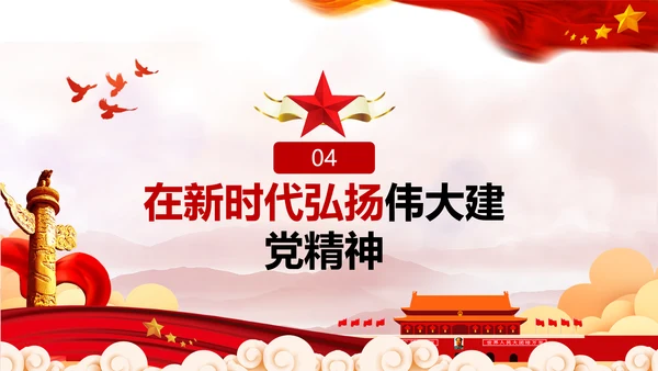 建党100周年七一讲话伟大的建党精神PPT