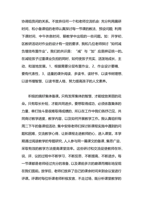 语文备课组长工作总结.docx