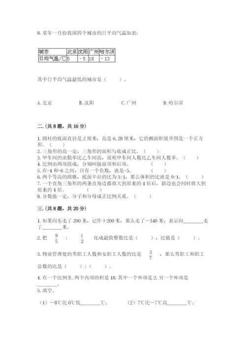 小学六年级升初中模拟试卷附参考答案（实用）.docx