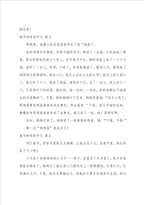 春节的收获作文四篇