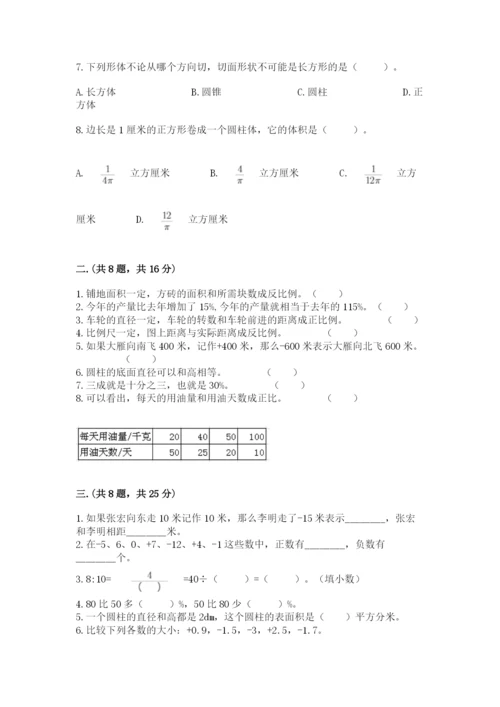 苏教版数学小升初模拟试卷（典优）.docx