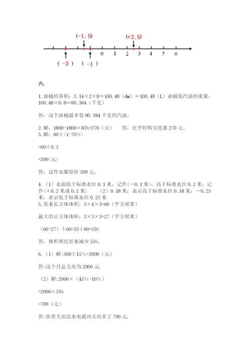 小学数学六年级下册竞赛试题及答案（新）.docx