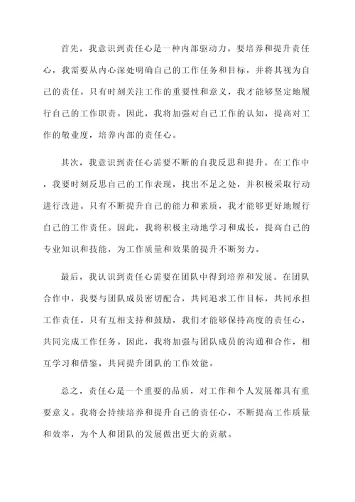 工作与责任心的会后感想