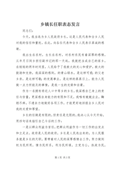 乡镇长任职表态讲话.docx