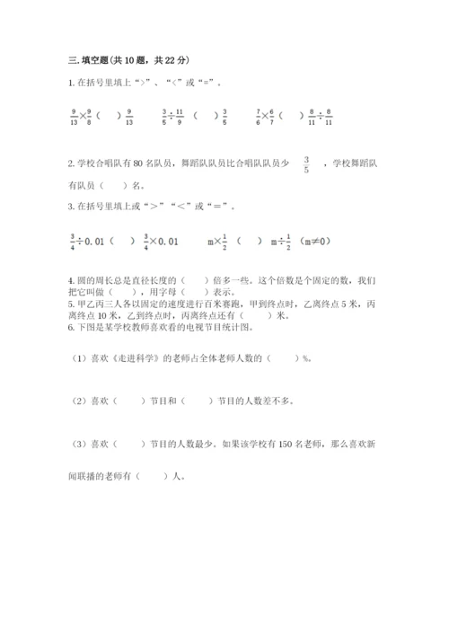 2022六年级上册数学期末考试试卷精品（网校专用）.docx